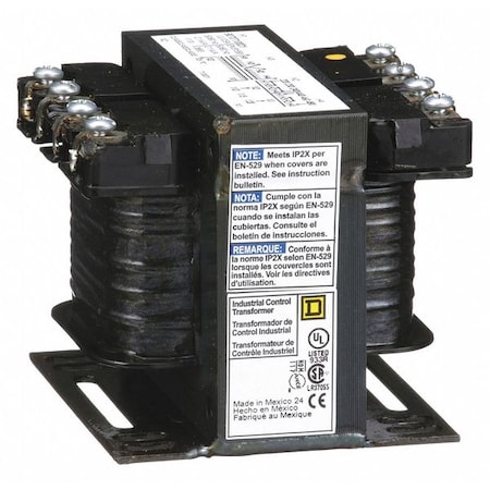 Control Transformer, 100 VA, Not Rated, 120V AC, 240/480V AC MPN:9070T100D1