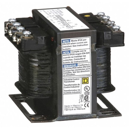 Control Transformer, 100 VA, Not Rated, 12/24V AC, 120V AC MPN:9070T100D13