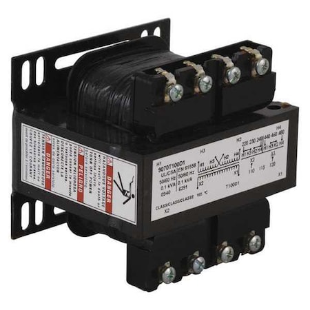 Control Transformer, 100 VA, Not Rated, 120/240V, 240/480V MPN:9070T100D31