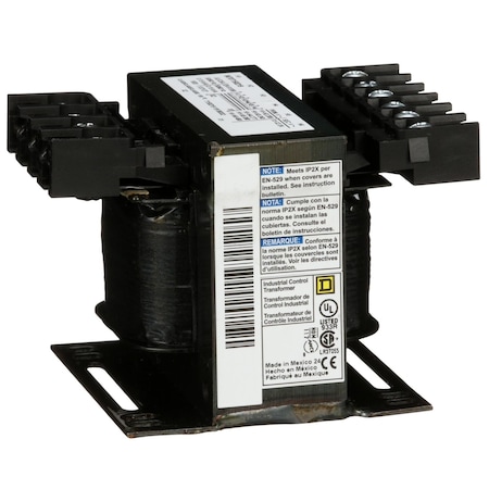 Control Transformer, 150 VA, Not Rated, 24V, 208/240/277/380/480V MPN:9070T150D19