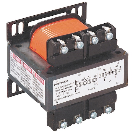 Control Transformer, 150 VA, Not Rated, 120V AC, 208/240/480V AC MPN:9070T150D20