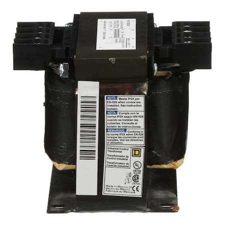Control Transformer, 250 VA, Not Rated, 120V AC, 208/240/480V AC MPN:9070T250D20