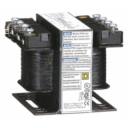 Control Transformer, 50 VA, Not Rated, 12/24V AC, 120V AC MPN:9070T50D13