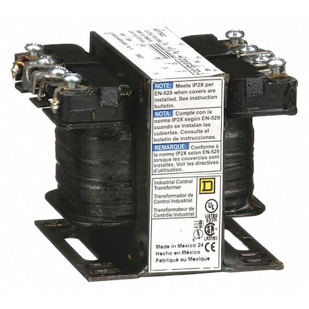 Control Transformer, 50 VA, Not Rated, 24V AC, 240/480V AC MPN:9070T50D2