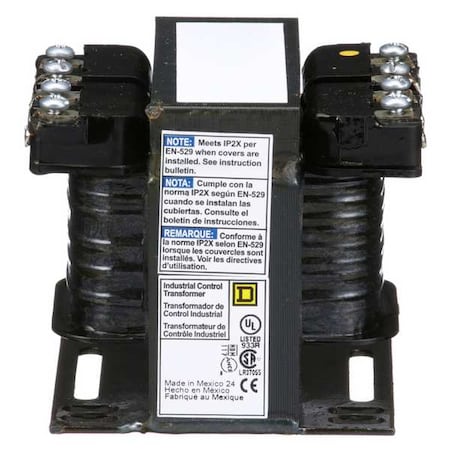 Control Transformer, 50 VA, Not Rated, 120V AC, 208/240/480V AC MPN:9070T50D20
