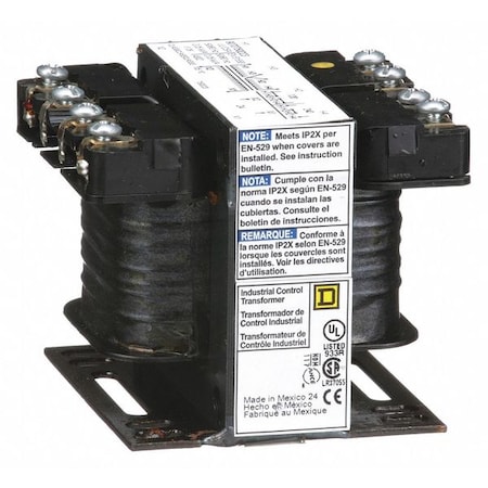 Control Transformer, 50 VA, Not Rated, 24V AC, 120/240V AC MPN:9070T50D23