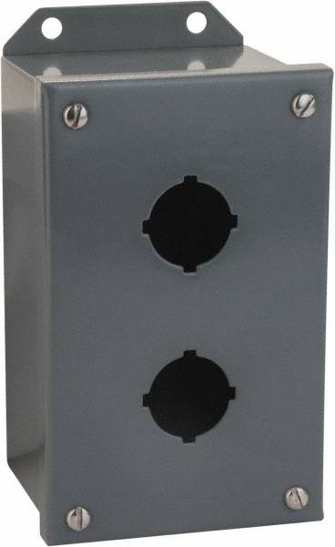 2 Hole, 30mm Hole Diameter, Steel Pushbutton Switch Enclosure MPN:9001KYAF2