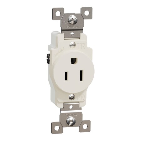 Straight Blade Receptacle, 5-15R, 15 A, 125V AC, 2 Pole, Flush Mount, Grounded MPN:SQR42100LA