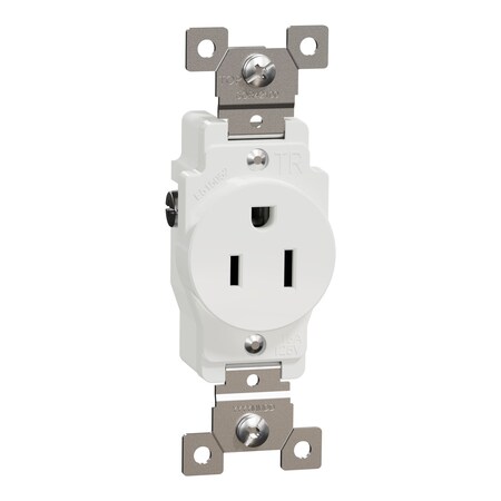 Straight Blade Receptacle, 5-15R, 15 A, 125V AC, 2 Pole, Flush Mount, Grounded MPN:SQR42100WH