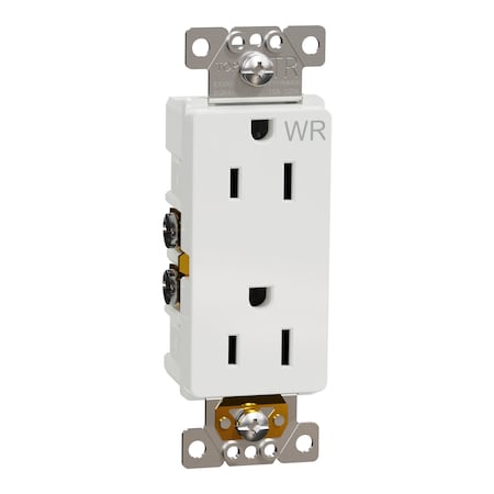 Straight Blade Receptacle, 5-15R, 15 A, 125V AC, 2 Pole, Flush Mount, Self-Grounded MPN:SQR44104WH