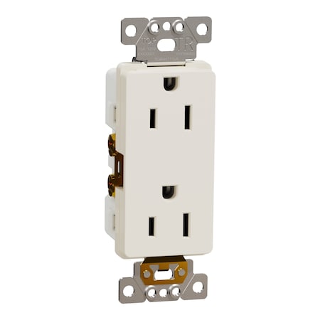 Straight Blade Receptacle, 5-15R, 15 A, 125V AC, 2 Pole, Flush Mount, Self-Grounded MPN:SQR44111LA