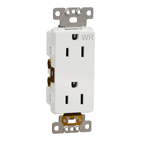 Straight Blade Receptacle, 5-15R, 15 A, 125V AC, 2 Pole, Flush Mount, Self-Grounded MPN:SQR44114WH