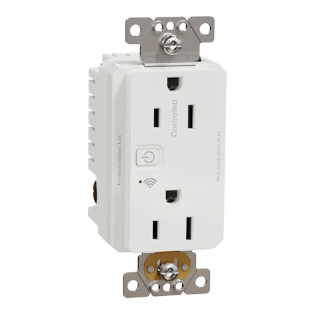 Straight Blade Receptacle, 5-15R, 15 A, 125V AC, 2 Pole, Flush Mount, Self-Grounded MPN:SQR441U1WHW