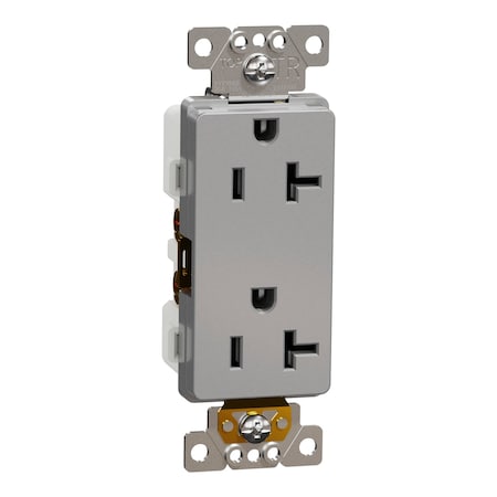 Straight Blade Receptacle, 5-20R, 20 A, 125V AC, 2 Pole, Flush Mount, Self-Grounded MPN:SQR44201GY