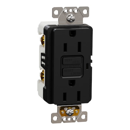 Straight Blade Receptacle, 15 A, 125V AC, 2 Pole, Flush Mount, Self-Grounded MPN:SQR51101BK