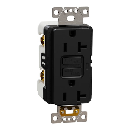 Straight Blade Receptacle, 20 A, 125V AC, 2 Pole, Flush Mount, Self-Grounded MPN:SQR51201BK