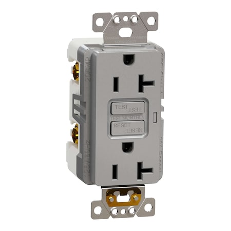 Straight Blade Receptacle, 20 A, 125V AC, 2 Pole, Flush Mount, Self-Grounded MPN:SQR51201GY