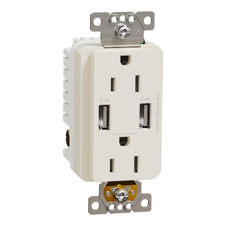 Usb Charger + Socket-Outlet, 15 A Socket MPN:SQR55141LA