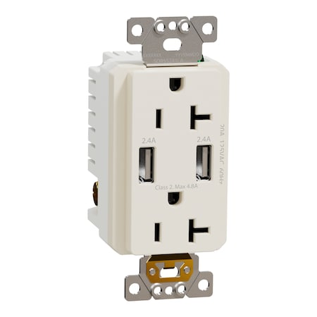 Usb Charger + Socket-Outlet, 20 A Socket MPN:SQR55241LA