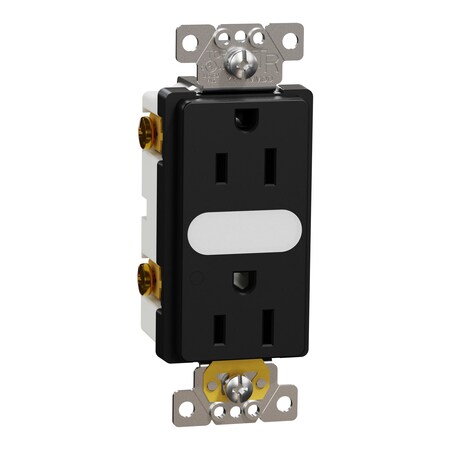 Straight Blade Receptacle, 15 A, 125V AC, 2 Pole, Flush Mount, Self-Grounded MPN:SQR57101BK