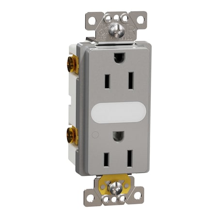 Straight Blade Receptacle, 15 A, 125V AC, 2 Pole, Flush Mount, Self-Grounded MPN:SQR57101GY