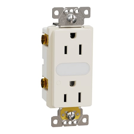 Straight Blade Receptacle, 15 A, 125V AC, 2 Pole, Flush Mount, Self-Grounded MPN:SQR57101LA