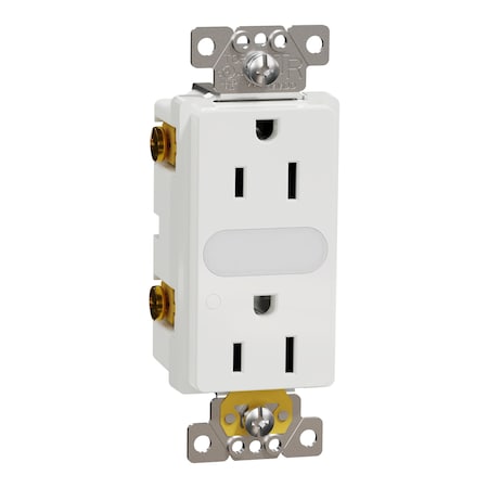 Straight Blade Receptacle, 15 A, 125V AC, 2 Pole, Flush Mount, Self-Grounded MPN:SQR57101WH