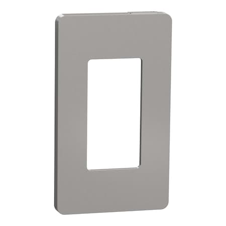 Cover Frame, X Series, 1 Gang, Screwless, Number of Gangs: 1 Plastic, Matte Finish, Gray MPN:SQWP141001GY