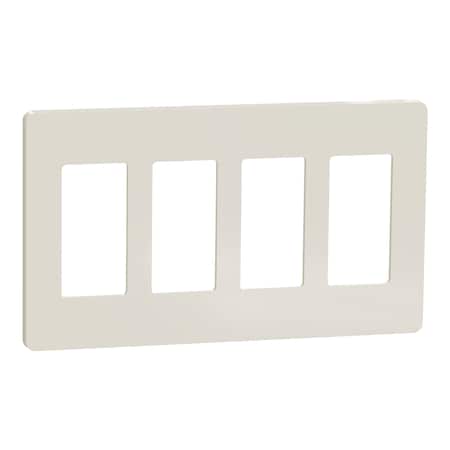 Cover Frame, X Series, 4 Gangs, Screwles, Number of Gangs: 4 Plastic, Matte Finish, Light Almond MPN:SQWP141004LA