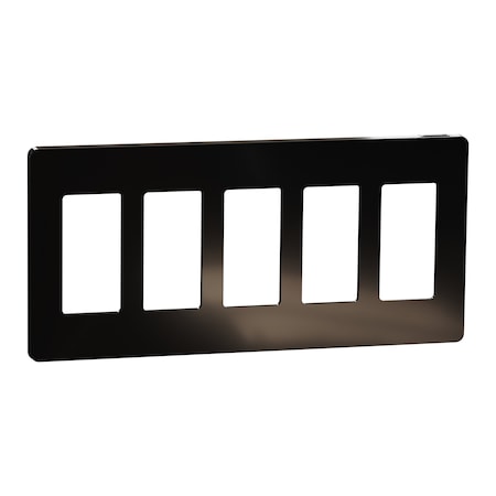 Cover Frame, X Series, 5 Gangs, Screwles, Number of Gangs: 5 Plastic, Matte Finish, Black MPN:SQWP141005BK