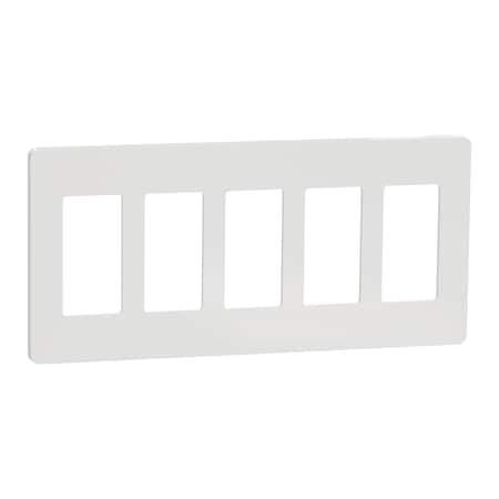 Cover Frame, X Series, 5 Gangs, Screwles, Number of Gangs: 5 Plastic, Matte Finish, White MPN:SQWP141005WH