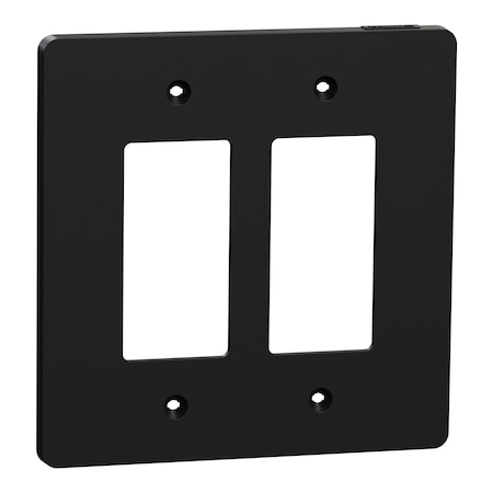 Cover Frame, X Series, Black, Matte Finish, Number of Gangs: 2 Plastic, Matte Finish, Black MPN:SQWS141002BK