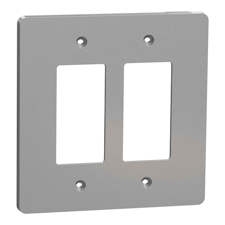 Cover Frame, X Series, Gray, Matte Finish, Number of Gangs: 2 Plastic, Matte Finish, Gray MPN:SQWS141002GY
