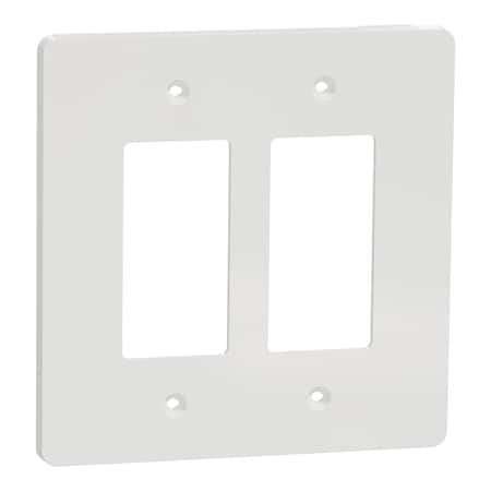 Cover Frame, X Series, White, Matte Finish, Number of Gangs: 2 Plastic, Matte Finish, White MPN:SQWS141002WH