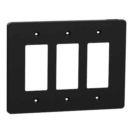Cover Frame, X Series, 3 Gangs, Black, Number of Gangs: 3 Plastic, Matte Finish, Black MPN:SQWS141003BK
