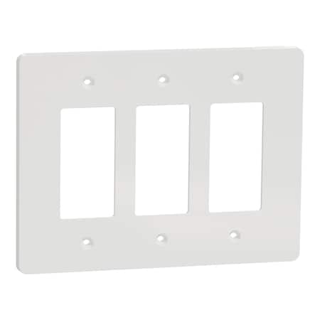Cover Frame, X Series, 3 Gangs, White, Number of Gangs: 3 Plastic, Matte Finish, White MPN:SQWS141003WH