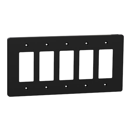 Cover Frame, X Series, 5 Gangs, Black, Number of Gangs: 5 Plastic, Matte Finish, Black MPN:SQWS141005BK