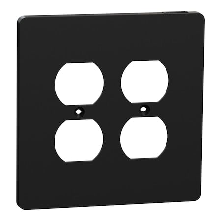 Cover Frame, X Series, for 2 Duplex Sock, Number of Gangs: 2 Plastic, Matte Finish, Black MPN:SQWS422012BK