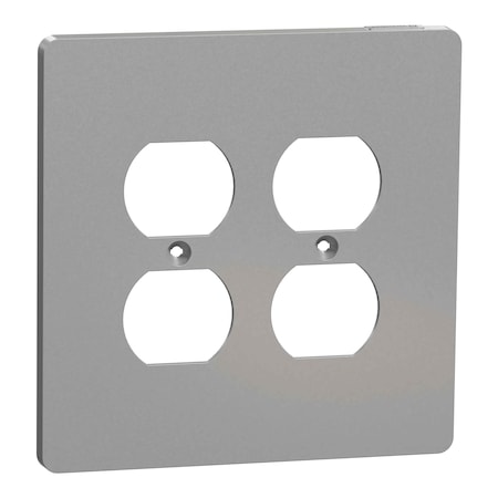 Cover Frame, X Series, for 2 Duplex Sock, Number of Gangs: 2 Plastic, Matte Finish, Gray MPN:SQWS422012GY