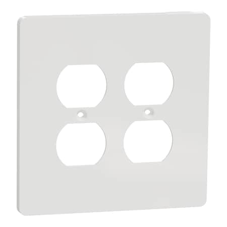 Cover Frame, X Series, for 2 Duplex Sock, Number of Gangs: 2 Plastic, Matte Finish, White MPN:SQWS422012WH