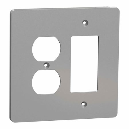Cover Frame, X Series, for Duplex/Decora, Number of Gangs: 2 Plastic, Matte Finish, Gray MPN:SQWS802452GY