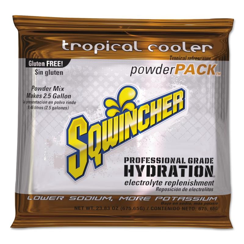 Sqwincher Powder Packs, Tropical Cooler, 23.83 Oz, Case Of 32 MPN:016049-TC
