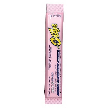 Qwik Stik®, Sugar Free Drink Mix Powder, 20 oz Yield per .11 oz Pack, Strawberry Lemonade, 50PK MPN:159060099