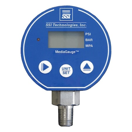 Industrial Pressure Gauge, 3 in Dial, 1/4 in NPT, Bottom Location, ABS Plastic Case Material MPN:MG-200-A-M12-R/COC