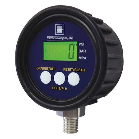 Digital Industrial Pressure Gauge, 0 to 200 psi psi, 2 1/2 in Dial, 1/4 in NPT, Bottom Location MPN:MG1-200-A-9V-R