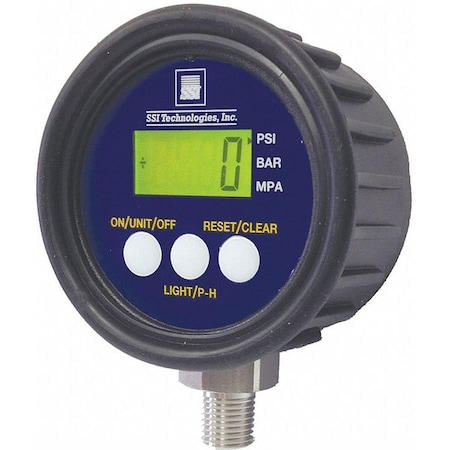 Digital Industrial Pressure Gauge, 0 to 30 psi, 2 1/2 in Dial, 1/4 in NPT, Bottom Location MPN:MG1-30-A-9V-R