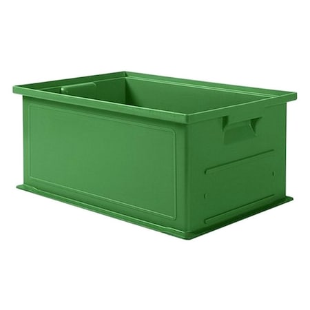 Solid & Stackable Straight Wall Storage Container, 5.5 gal, 19 in L x 13 in W x 8 in H, Green MPN:1462.191308GN1