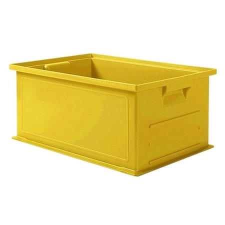 Solid & Stackable Straight Wall Storage Container, 5.5 gal, 19 in L x 13 in W x 8 in H, Yellow MPN:1462.191308YL1
