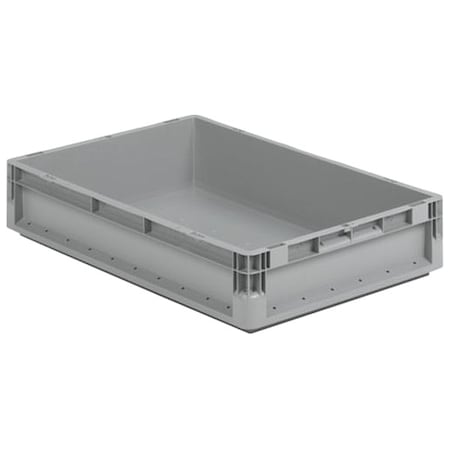 Solid & Stackable Straight Wall Storage Container, 2.9 gal, 16 in L x 12 in W x 5 in H, Gray MPN:ELB4120.GY1