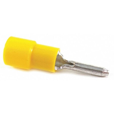 Pin Terminal, 10 AWG, 600 V, Vinyl Insulated, Yellow, Crimp Termination Only, 50 PK MPN:10RC-55PT